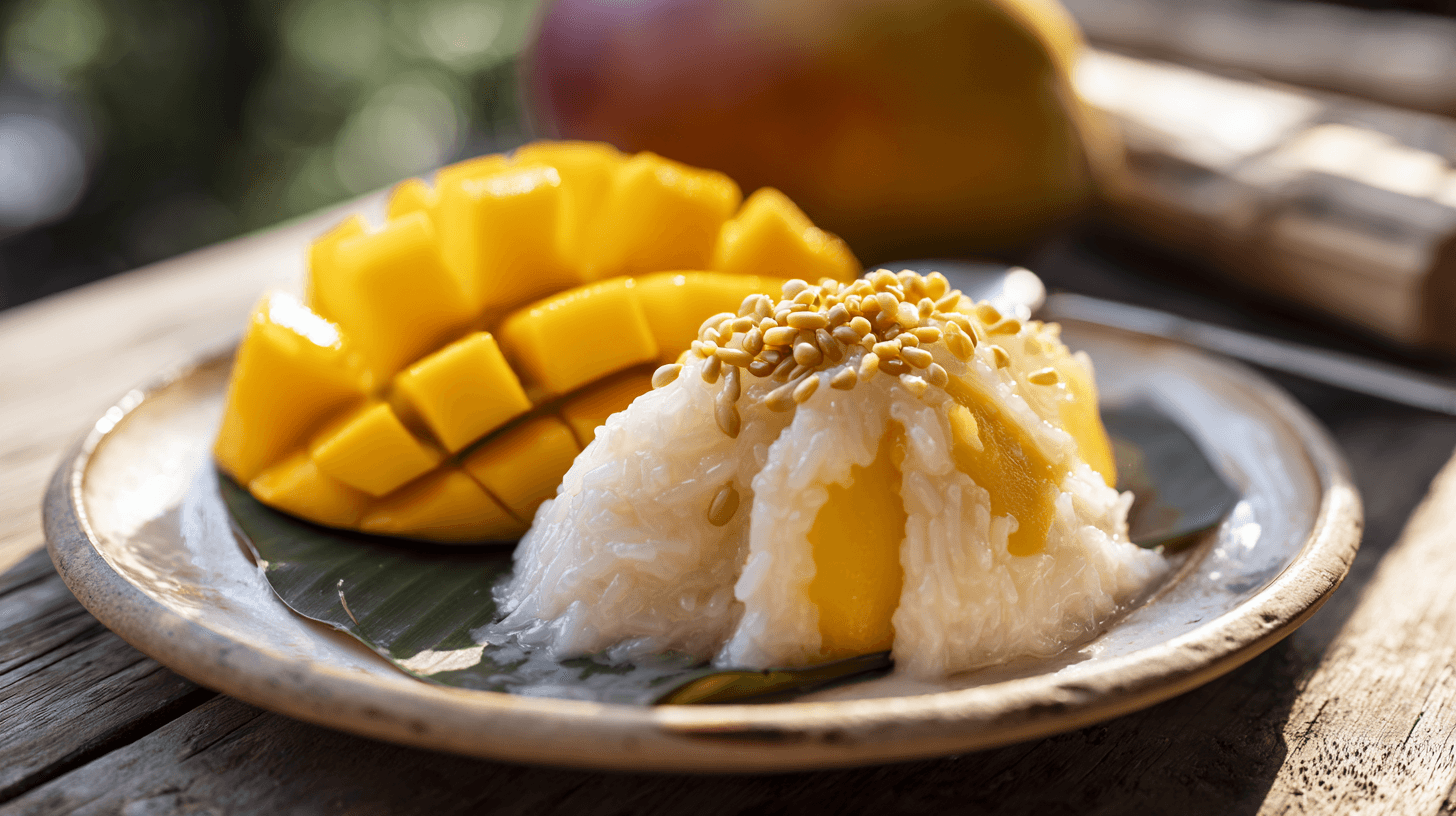 Mango med klibbigt ris (Khao Niew Mamuang)